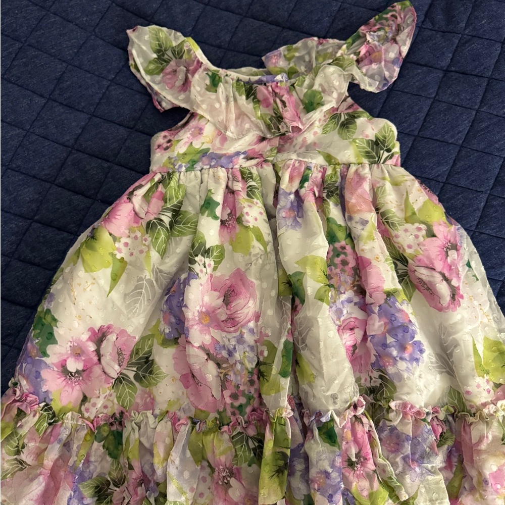 Laura Ashley Pink and Green Floral Dress